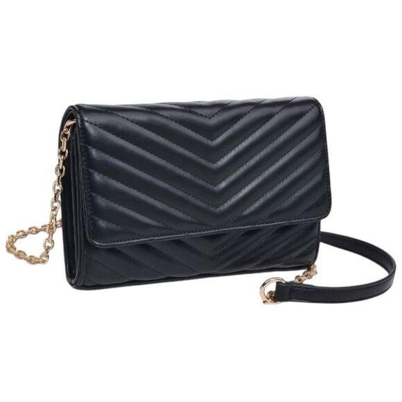 Urban Expressions ~ The Tamara Black Quilted Crossbody Bag - Picture 3 of 9